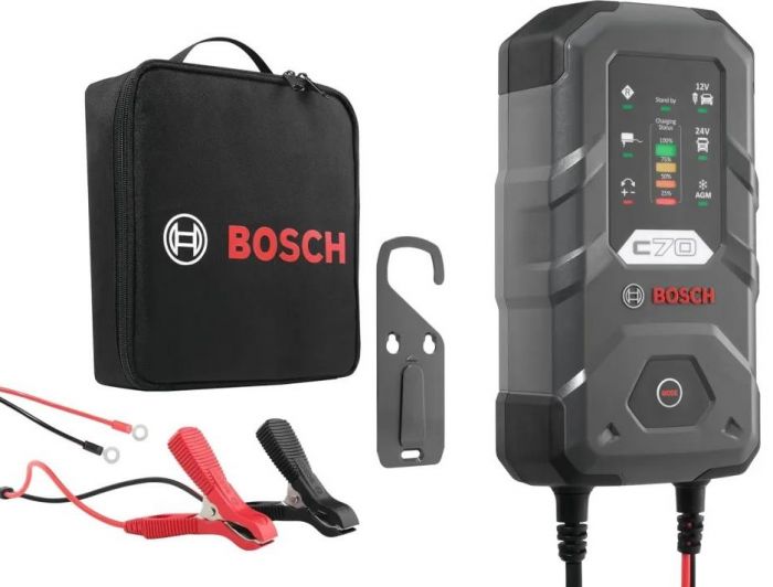 Зарядний пристрій Bosch C70, 12/24В, 14-300А·год, макс 10А, IP65 (0 189 911 070)
