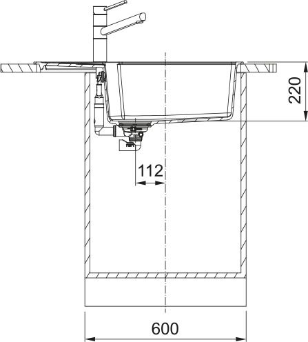 Мийка кухонна Franke Urban, фраграніт, прямокутник, з крилом, 780х500х220мм, чаша - 1, врізна, оборотна, коландер в комплекті, UBG 611-78 XL, миндаль