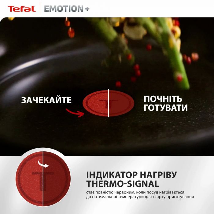 Сковорода для млинців Tefal Emotion+, 25см, нержавіюча сталь, бакеліт, чорний