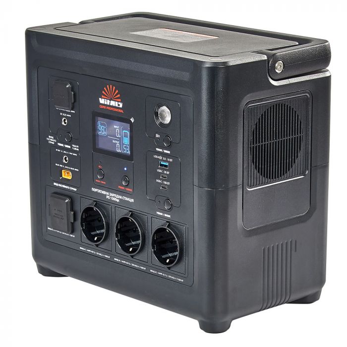 Портативна електростанція Vitals Professional PS 1000qc, 1200Вт, 835Вт/год, LifePo4, 10кг