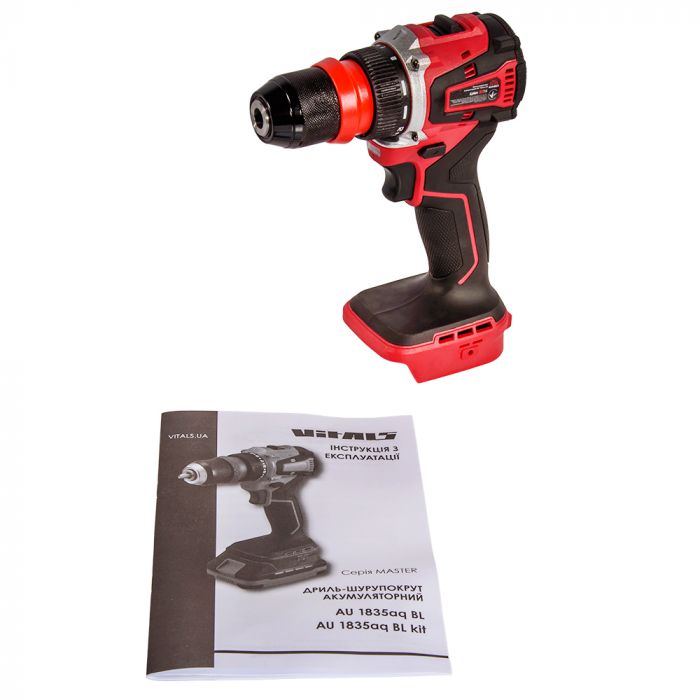 Шурупокрут-дриль акумуляторний Vitals Master AU 1835aq BL 18В 35Нм 500·1500об/хв кейс  0.81кг без АКБ та ЗП