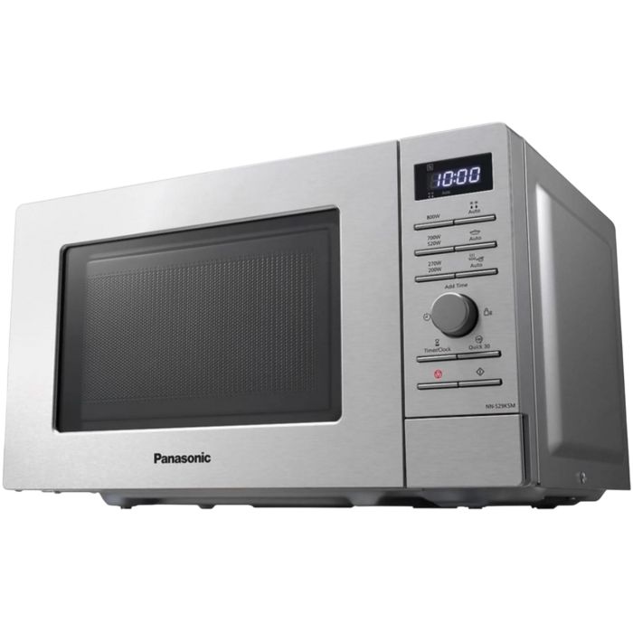 Мікрохвильова піч Panasonic, 20л, електр.управл., 800Вт, дисплей,відкриття кнопкою, сріблястий (сірий)