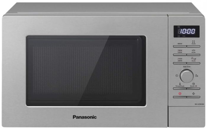 Мікрохвильова піч Panasonic, 20л, електр.управл., 800Вт, дисплей,відкриття кнопкою, сріблястий (сірий)