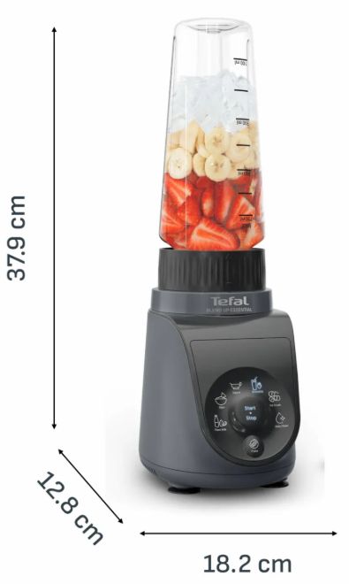 Блендер Tefal стаціонарний Blend UP Essential, 800Вт, чаша-700мл, тритан, чорно-сірий