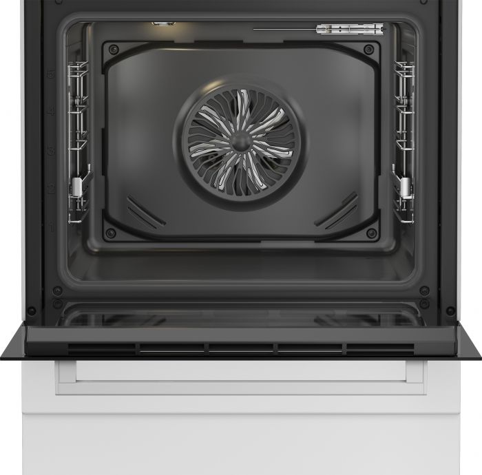 Плита Beko комбінована, 72л, 60x60см, конвекція, дисплей, телескопічні направляючі, білий