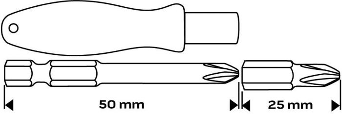 Біти Neo Tools 1/4", бітотримач, PH,R,HT,TT, кейс набір 31шт
