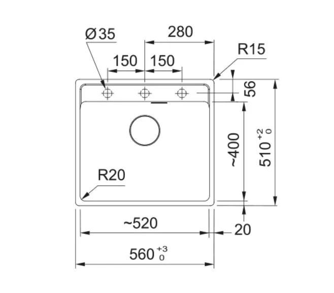 Комплект - мийка MRG 610-52 TL фраграніт, чорний матовий, 114.0668.819 і подрібнювач харч. відходів SLIM 50, 134.0715.098, вкл. Сифон
