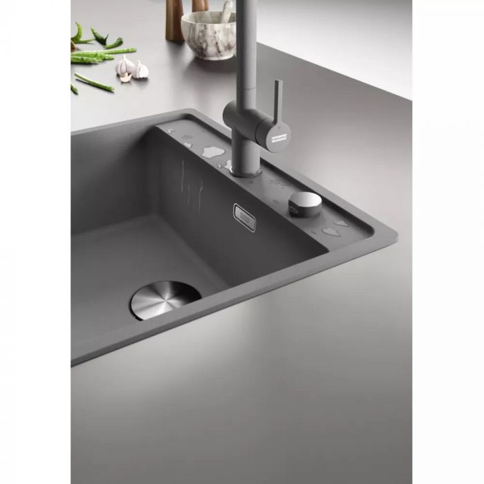 Комплект - мийка MRG 610-52 TL фраграніт, чорний матовий, 114.0668.819 і подрібнювач харч. відходів SLIM 50, 134.0715.098, вкл. Сифон