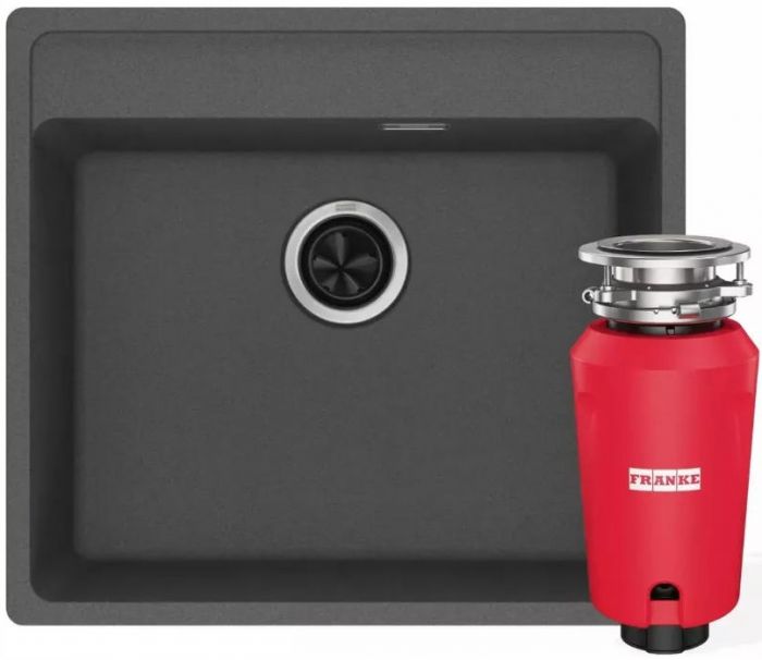 Комплект - мийка MRG 610-52 TL фраграніт, сірий сланець, 114.0716.704 і подрібнювач харч. відходів SLIM 50, 134.0715.098, вкл. Сифон