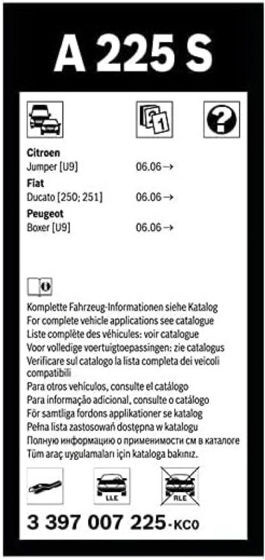 Склоочисник BOSCH Aerotwin безкаркасний комплект 650/550мм (3 397 007 225)