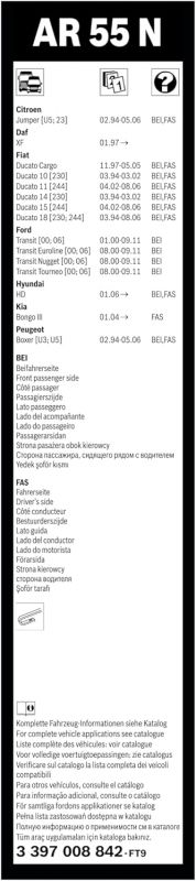 Склоочисник BOSCH Aerotwin безкаркасний 550мм (3 397 008 842)