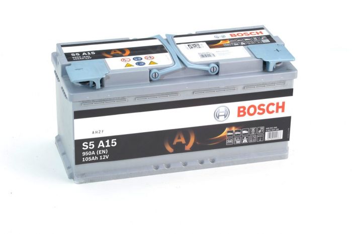 Акумулятор Bosch S5 AGM 12В 105Аг 950А R+ (0 092 S5A 150)