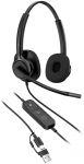 Гарнітура комп'ютерна стерео On-ear HP Poly Mission 425, USB-A, USB-C, Uni-mic, AI noise cancelling, Cертифікати Teams, Zoom, Google Meet, чорний
