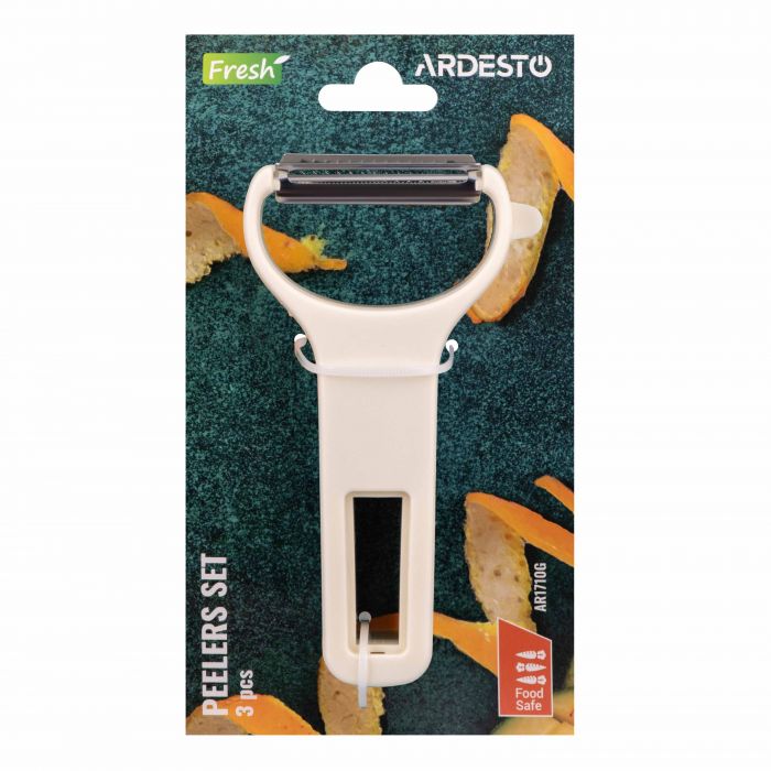 Набір овочечисток ARDESTO Fresh, 3шт, нержавіюча сталь, пластик