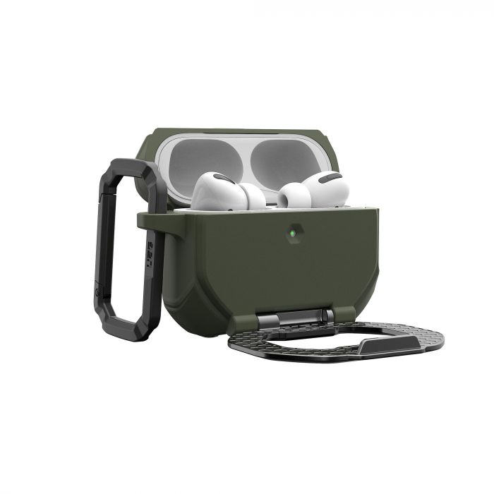 Чохол UAG для AirPods Pro (Gen 3, 2025) with Built-in Phone Stand, Monarch, Olive Drab/Silver