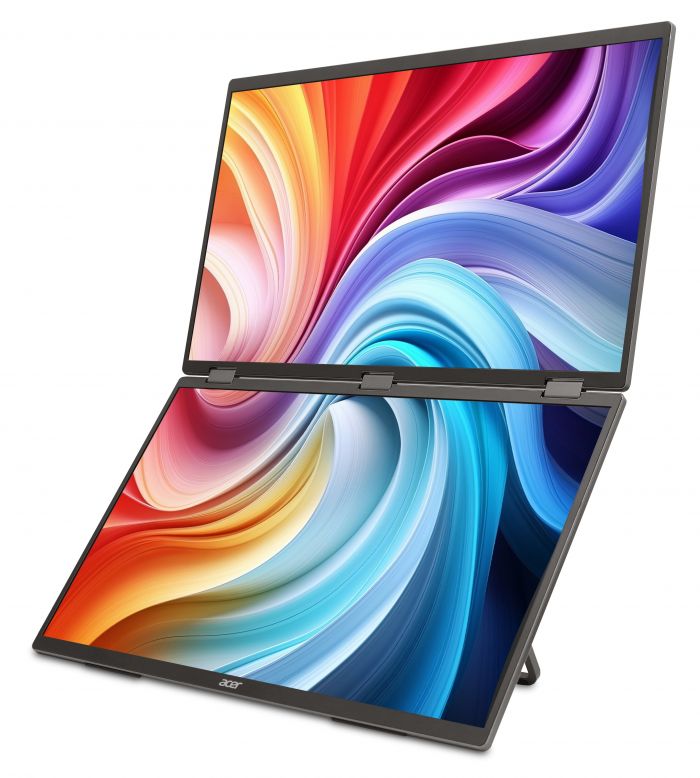 Монітор портативний Dual Portable Acer 18.5" PD193QEbmiuux miniHDMI, 2xUSB-C, MM, IPS, 100Hz, 4ms