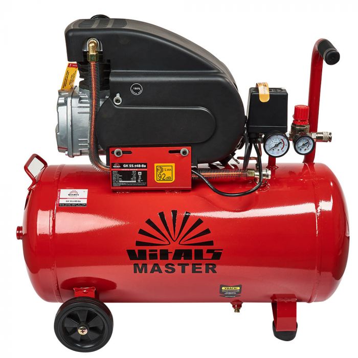 Компресор повітряний Vitals Master GK55.t48-8а 1.5кВт, 50л, 184·120л/хв, 8бар, 27.5кг