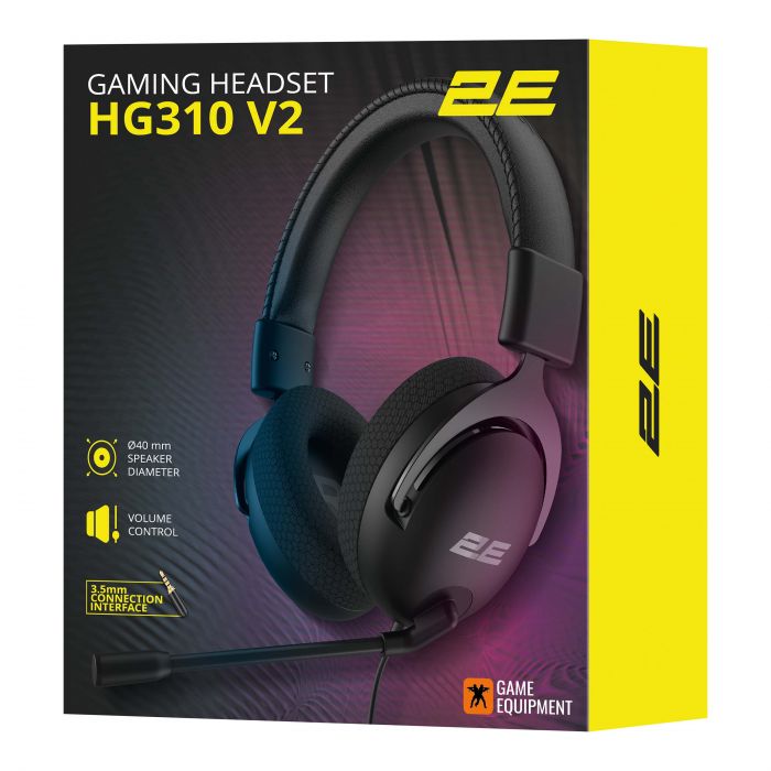 Гарнітура ігрова 2E GAMING HG310 V2, mini-jack, 1.5м, чорний