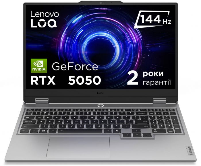 Ноутбук Lenovo LOQ-15IRX10 15.6" FHD IPS AG, Intel i7-13645HX, 32GB, F512GB, NVD5050-8, DOS, сірий