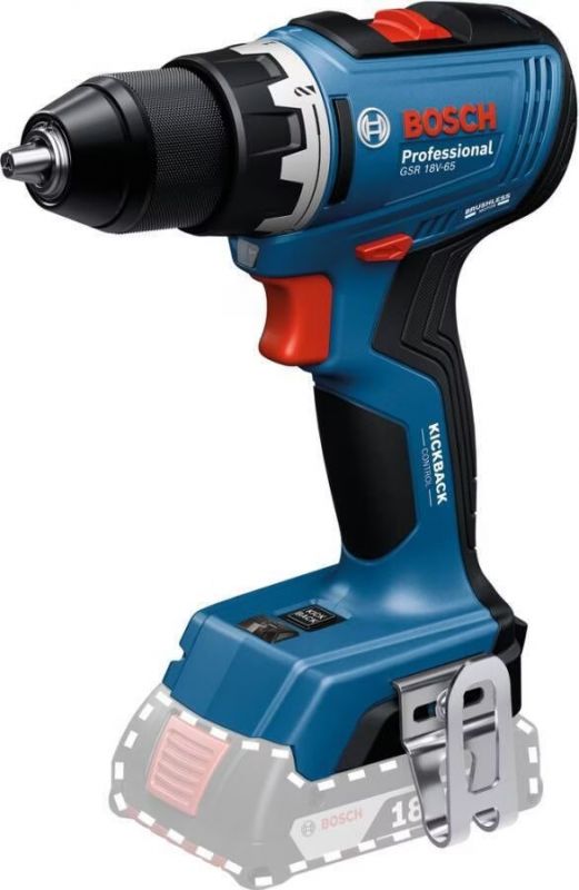 Набір із трьох акумуляторних інструментів Bosch Professional 18В дриль-шурупокрут GSR 18V-65, перфоратор GBH 18V-22, Шліфмашина кутова GWS 18V-8, акб 2x5А·год, ЗП 3 кейси L-BOXX 136