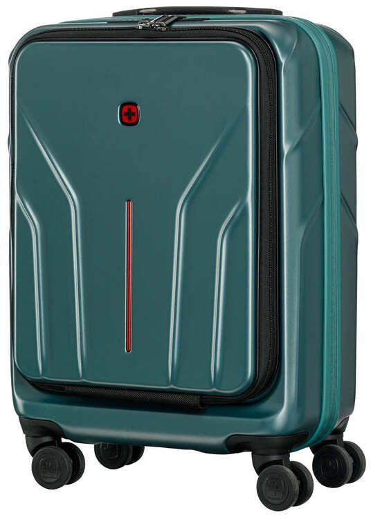 Валіза Wenger Amplix Hardside Carry-On, мала, з відсіком для н/б 16", полікарбонат, TSA, 4 колеса, розширення, USB, зелений
