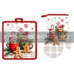 Набір прихваток для кухні ARDESTO Christmas Cookies 18х20см, 18х30см, 100% поліестер (верх), 100% бавовна (низ), сірий
