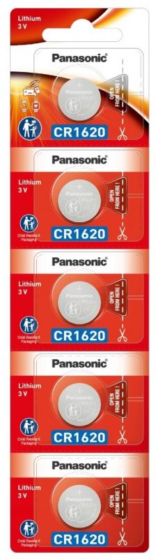 Батарейка Panasonic літієва CR1620 блістер, 5 шт.