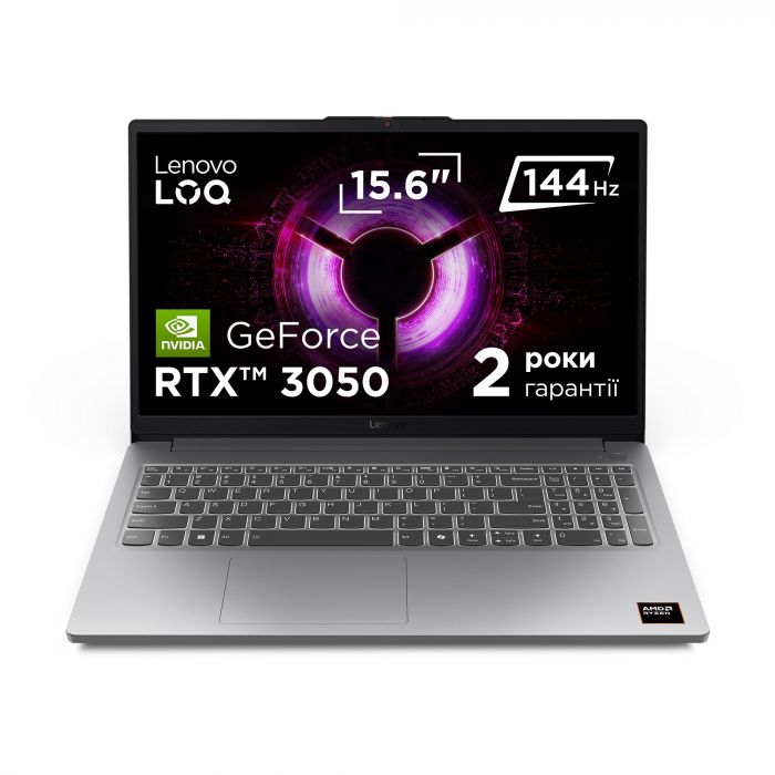 Ноутбук Lenovo LOQ-15ARP10E 15.6" FHD IPS AG, AMD R7-170, 16GB, F512GB, NVD3050-6, DOS, сірий