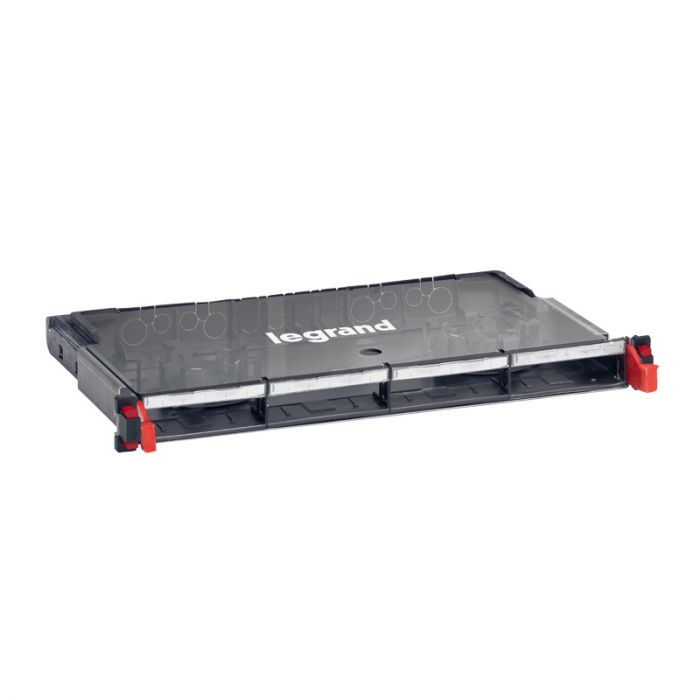 Полка Legrand оптична 19", 1U, висувна модульна для оптичних вставок, неукомплектована