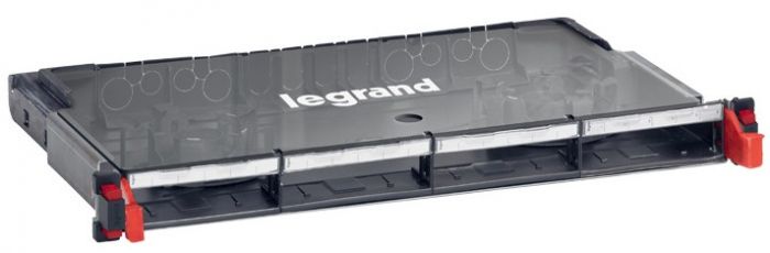 Полка Legrand оптична 19", 1U, висувна модульна для оптичних вставок, неукомплектована