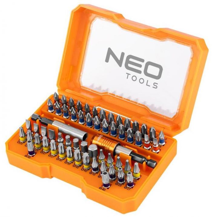 Біти Neo Tools магнітні подовжувачі 2шт, SL,PH,PZ,H,TX,TT, 25мм, кейс набір 60шт