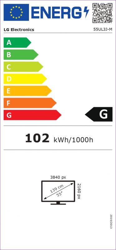 Дисплей 55" LG 55UL3J UHD 400nit 16/7 webOS WiFi