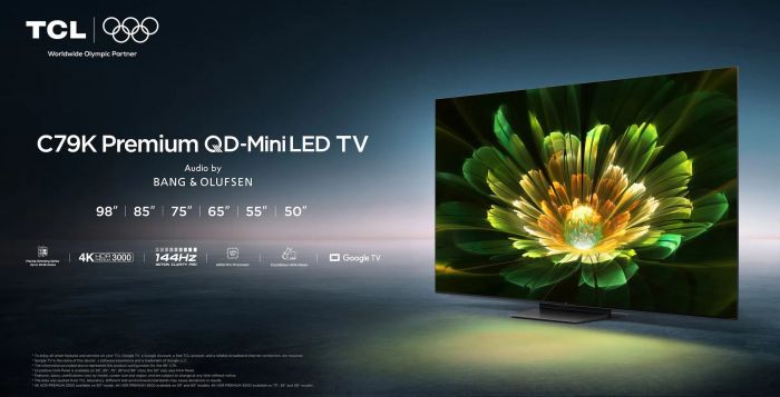 Телевізор 50" TCL MiniLED 4K 144Hz Smart Google TV Black