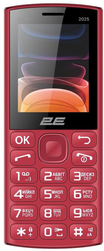 Мобільний телефон 2E E240 2025 2.4" 2SIM, 1400мА•год, червоний
