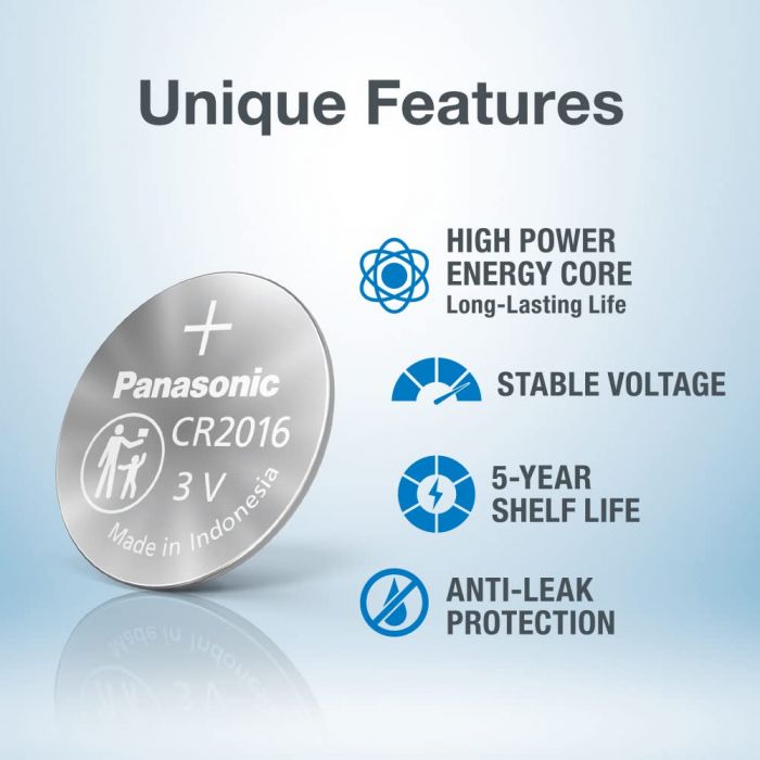 Батарейка Panasonic літієва CR2016 блістер, 5 шт.