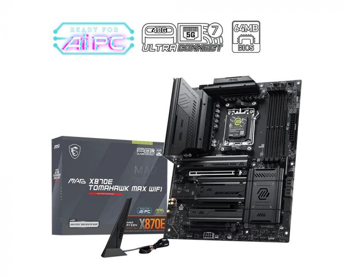 Материнcька плата MSI MAG X870E TOMAHAWK MAX WIFI sAM5 X870E 4xDDR5 M.2 HDMI Wi-Fi BT ATX