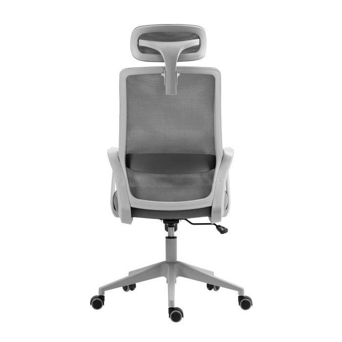 Крісло 2E OFFICE OC120, тканина, фіксовані підлокітники, підголівник, сірий