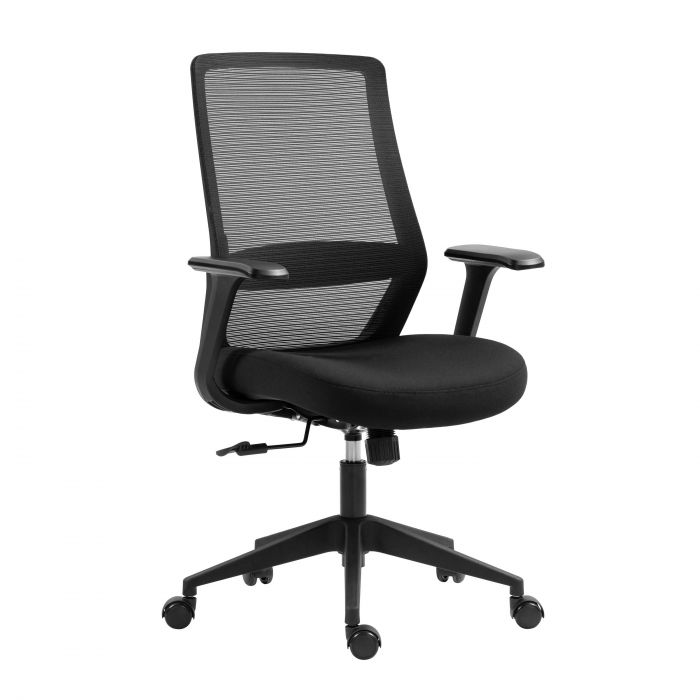 Крісло 2E OFFICE OC140, тканина, фіксовані підлокітники, чорний
