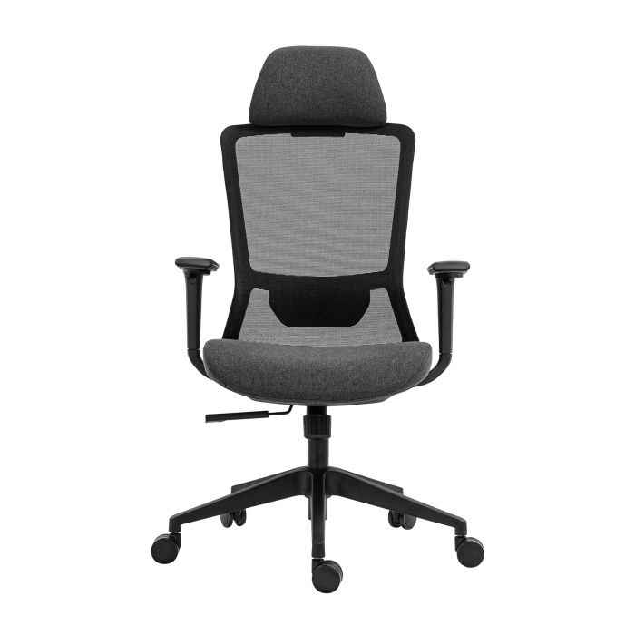 Крісло 2E OFFICE OC150, тканина, 4D-підлокітники, підголівник, чорний