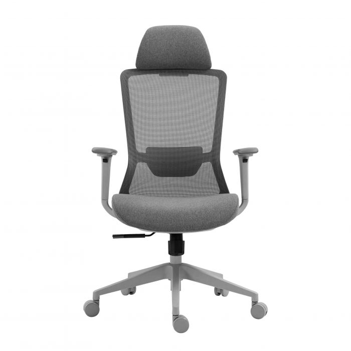 Крісло 2E OFFICE OC150, тканина, 4D-підлокітники, підголівник, сірий