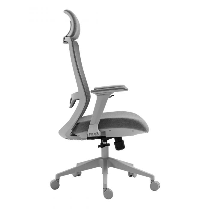 Крісло 2E OFFICE OC150, тканина, 4D-підлокітники, підголівник, сірий