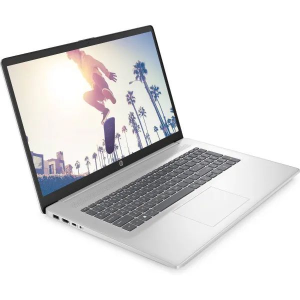 Ноутбук HP 17-cn3041ua 17.3" FHD IPS AG, N200, 8GB, F512GB, UMA, DOS, сріблястий
