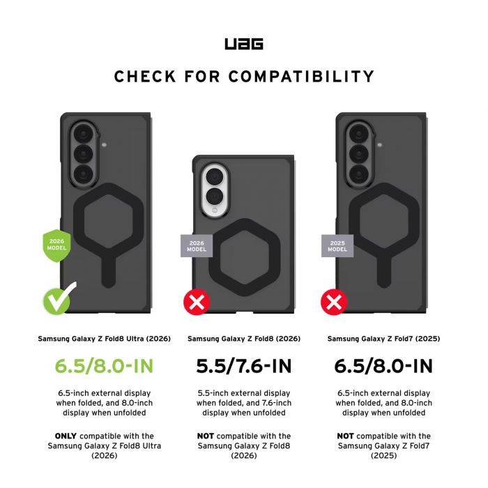 Чохол UAG для Samsung Galaxy Z Fold 8 Ultra, Mouve with Magnet, Ash