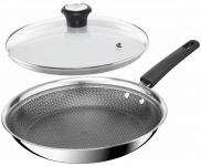 Сковорода Tefal Emotion+ Power, 24см, з кришкою, нержавіюча сталь, серцевина-алюміній, хромована сталь, бакеліт, скло