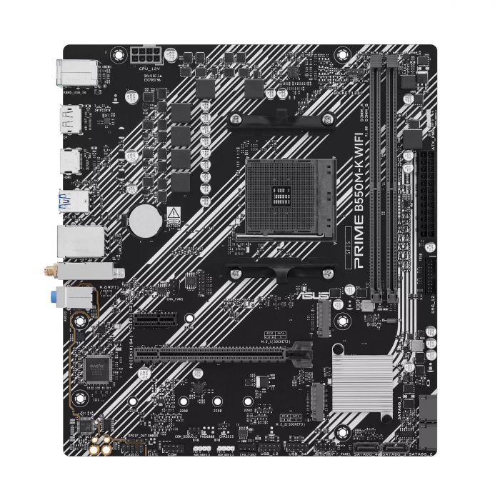 Материнcька плата ASUS PRIME B550M-K WIFI sAM4 B550 4xDDR4 M.2 HDMI DVI D-Sub Wi-Fi BT mATX