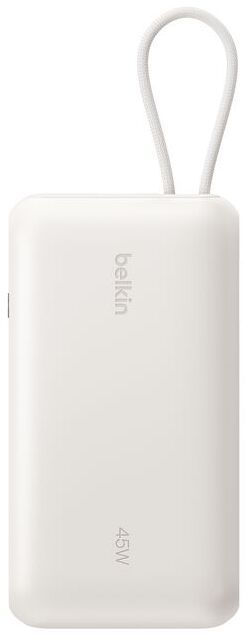 Акумулятор портативний літій-іонний Power Bank Belkin 20000мА·год, 45Вт, з інтегрованим кабелем USB-C, пісочний