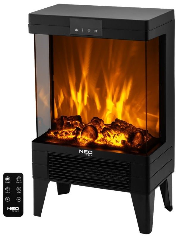 Камін електричний, декоративний Neo Tools, 50/60Гц, 2000Вт, 2 режими, таймер, чорний 4.8кг