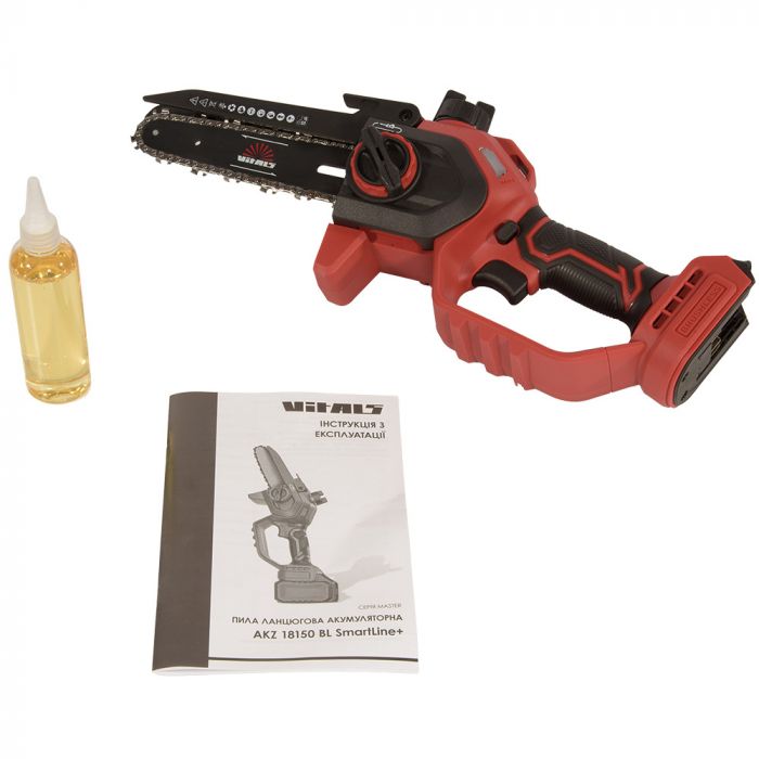 Пила ланцюгова акумуляторна Vitals Master AKZ 18150 BL SmartLine+ 18В шина 15см 8м/c 1.6кг без АБК та ЗП