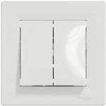 Вимикач 2-клавішний Schneider Electric, Asfora (білий, самозажимний)