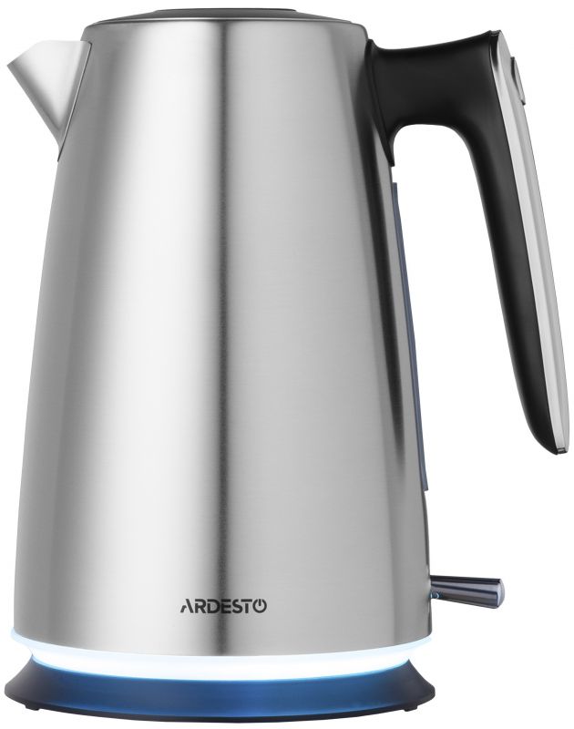 Електрочайник ARDESTO 1.7л, Strix, підсвітка, нерж. сталь, сріблястий